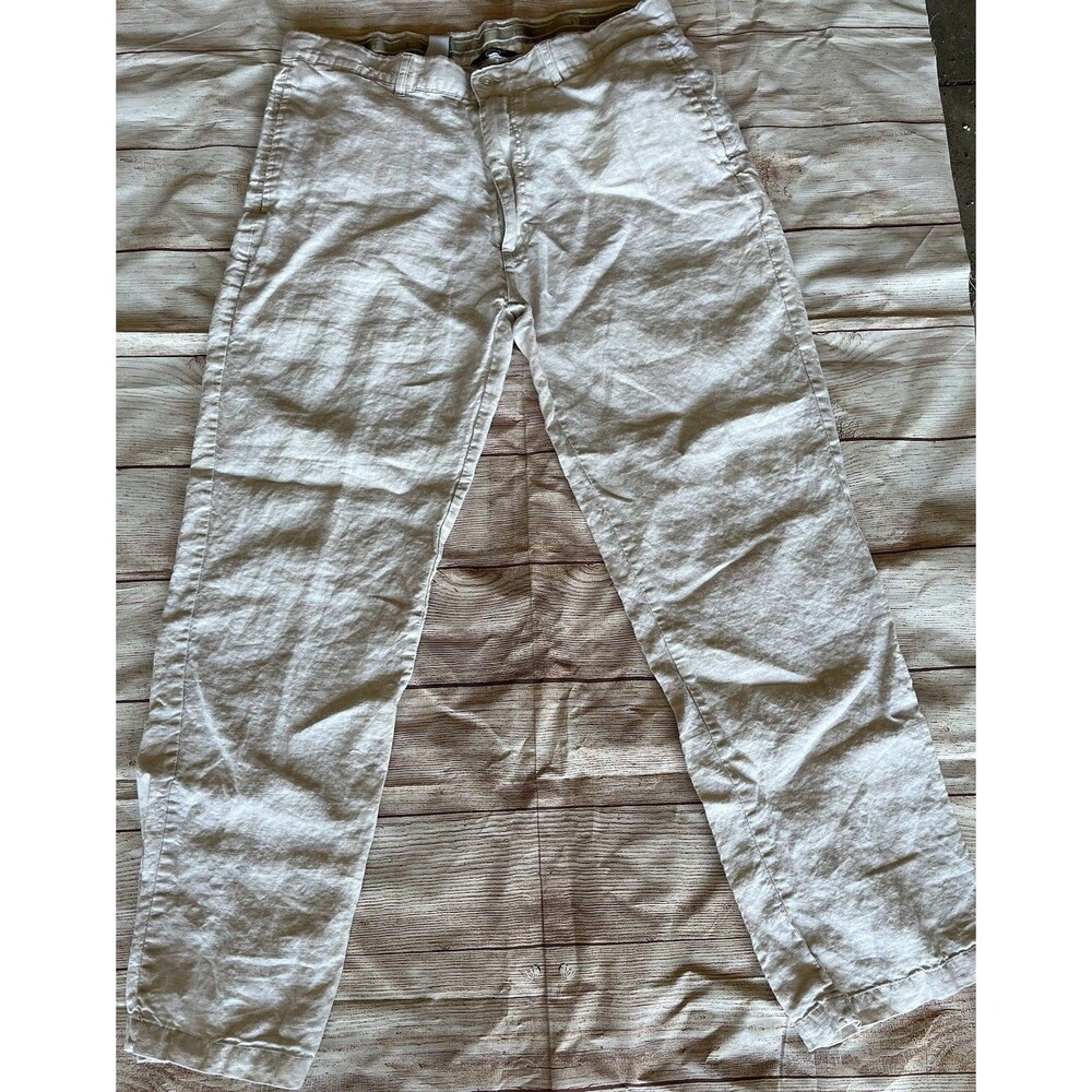 Men's Bohio Tan Linen Pants, Size 34